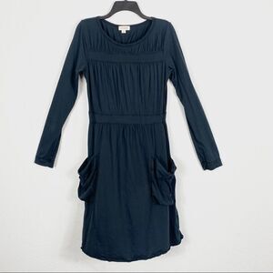 Ecō-gá-nik Black Supima Cotton Long Sleeve Dress